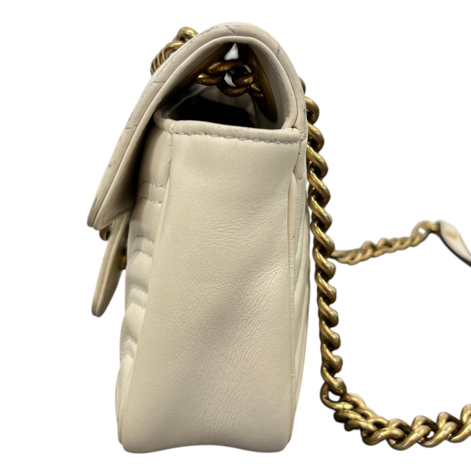 Women's Small Gg Marmont Crossbody Bag Cream - Photo 7
