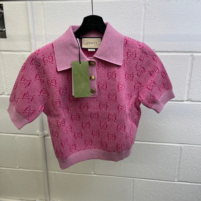 Women's GG Supreme Polo Shirt Pink Size XS / UK 6