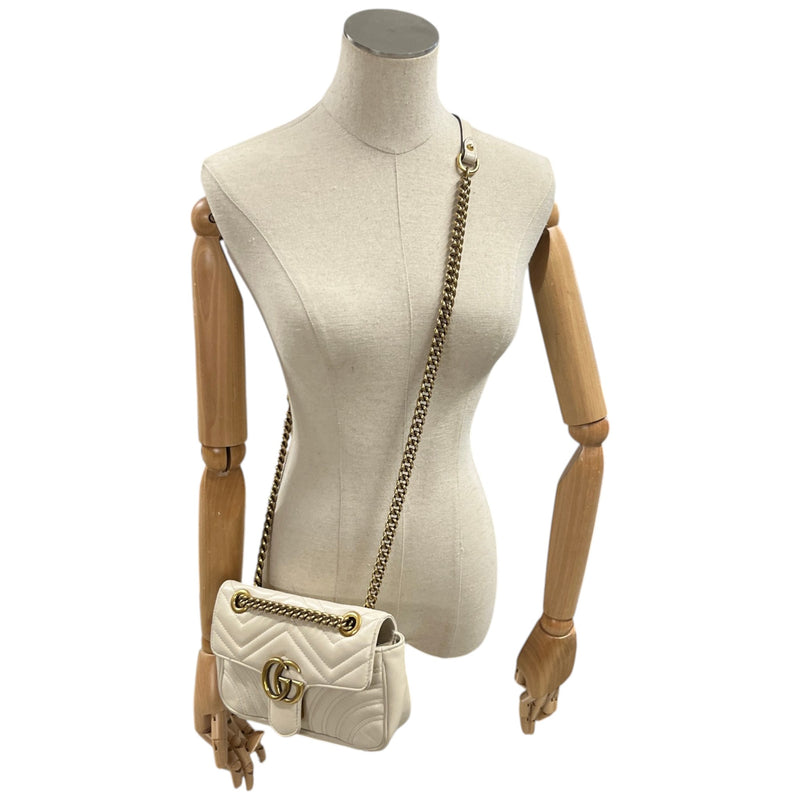Women's Small Gg Marmont Crossbody Bag Cream