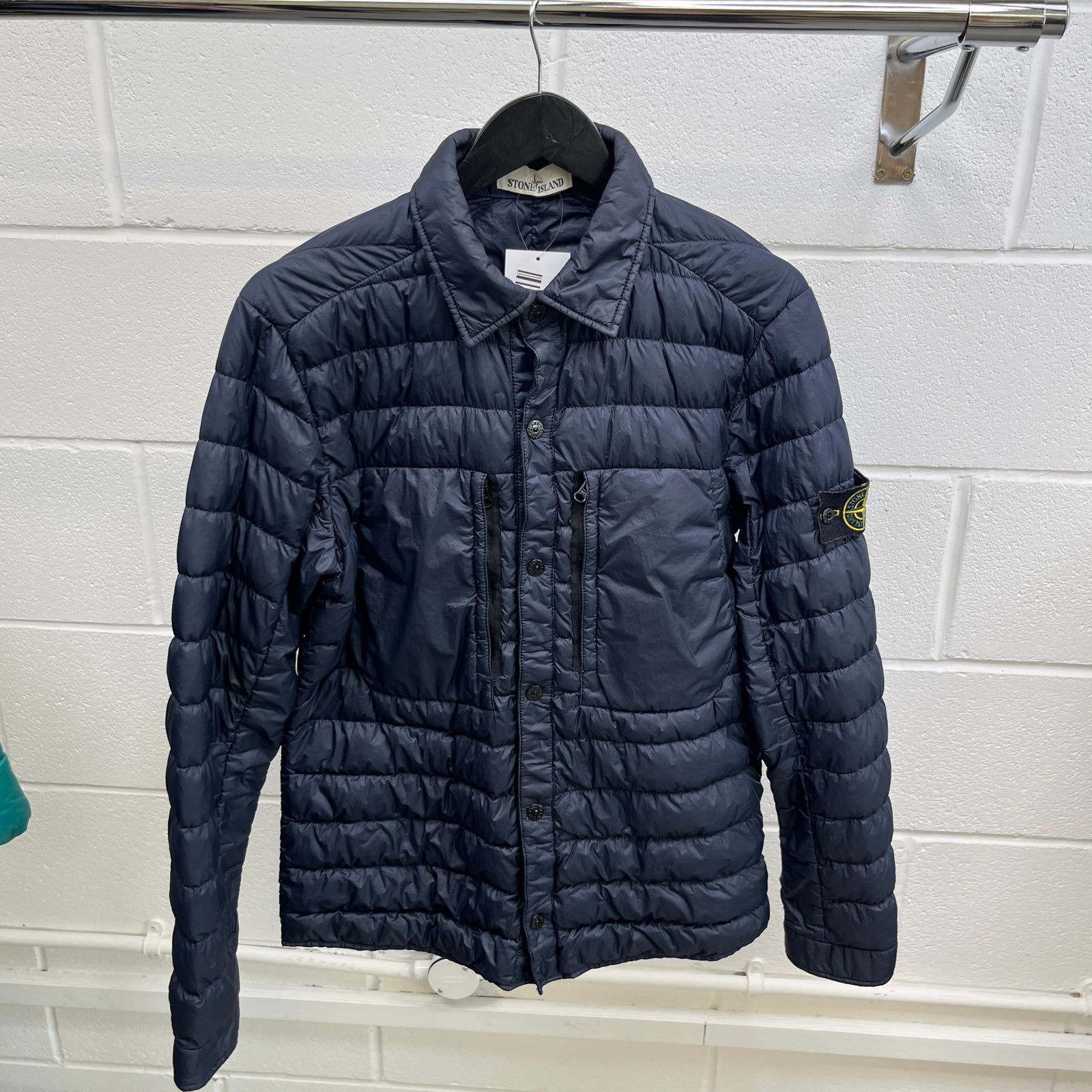 Men's Applique Logo Jacket Navy Size M - Photo 8