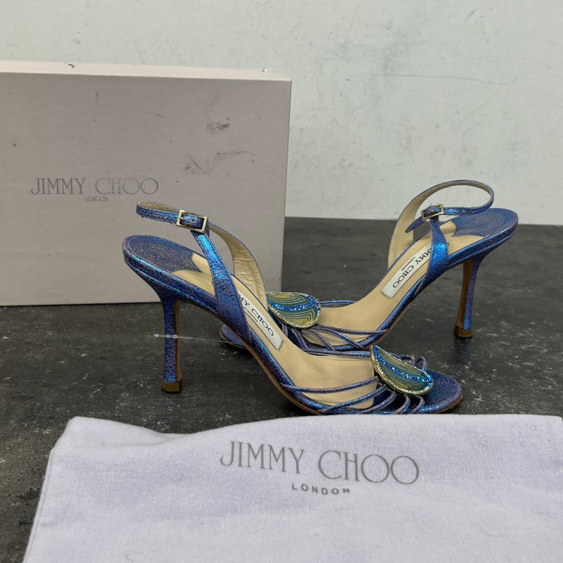 Women's Metallic Slingbacks Heels Blue Size UK 3.5 / EU 36.5