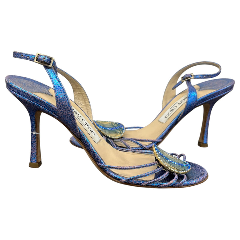 Women's Metallic Slingbacks Heels Blue Size UK 3.5 / EU 36.5