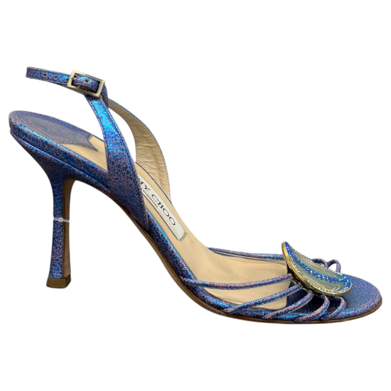 Women's Metallic Slingbacks Heels Blue Size UK 3.5 / EU 36.5