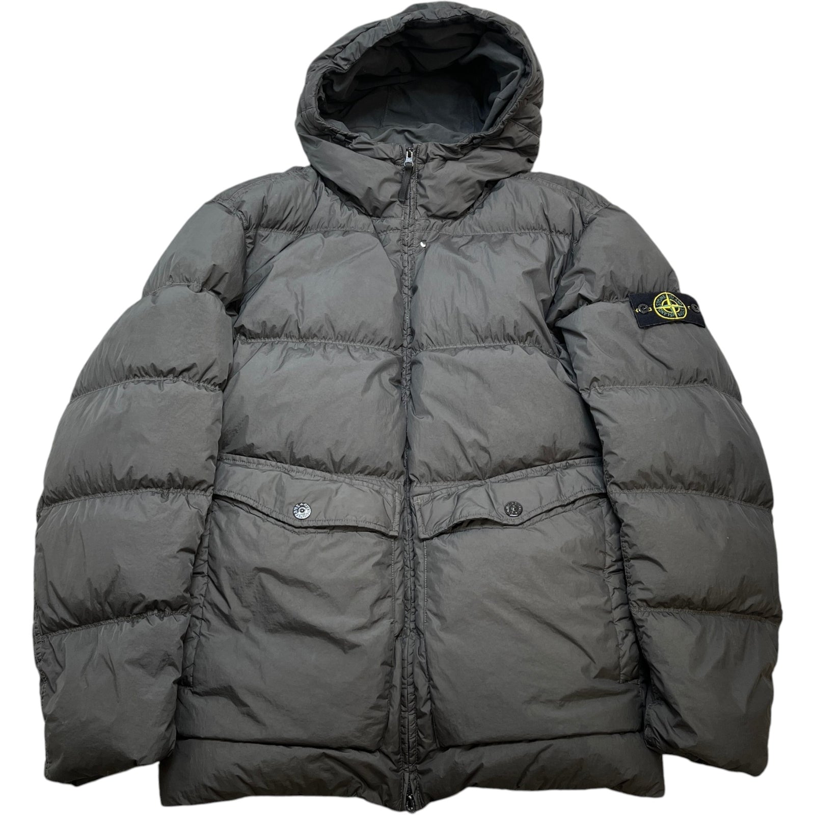 Men's Crinkle Reps Hooded Down Jacket Black Size XXXL - Photo 1