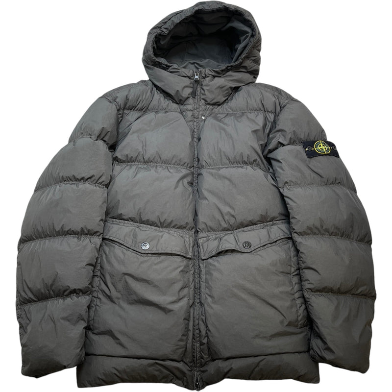 Men's Crinkle Reps Hooded Down Jacket Black Size XXXL