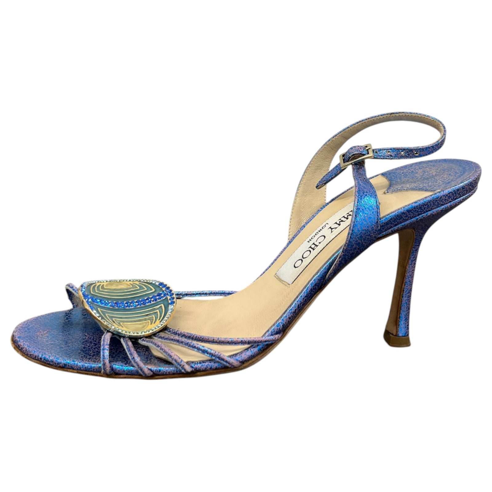 Women's Metallic Slingbacks Heels Blue Size UK 3.5 / EU 36.5 - Photo 5
