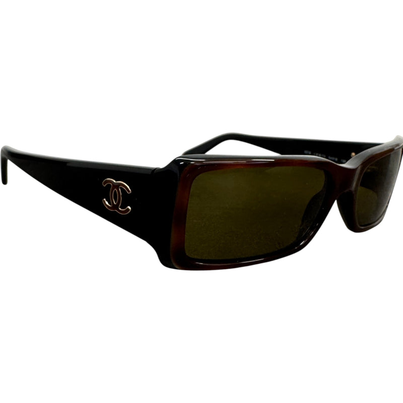 Women's Rectangle-frame CC C818/73 Sunglasses Black