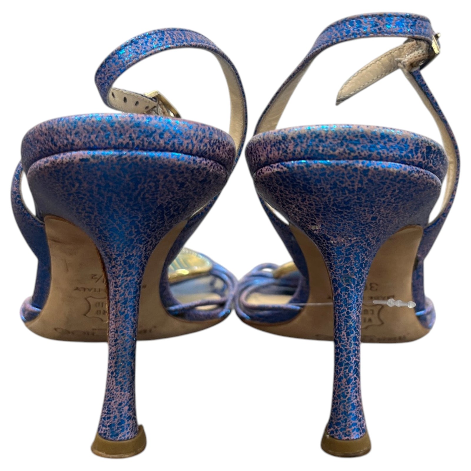 Women's Metallic Slingbacks Heels Blue Size UK 3.5 / EU 36.5 - Photo 7