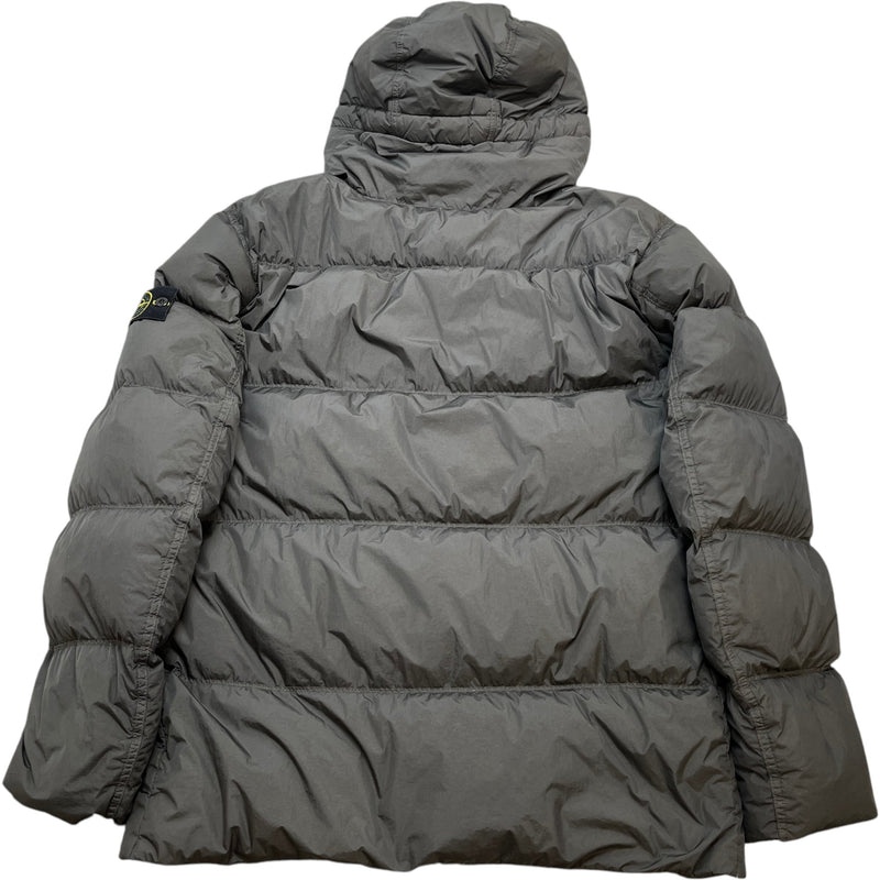 Men's Crinkle Reps Hooded Down Jacket Black Size XXXL