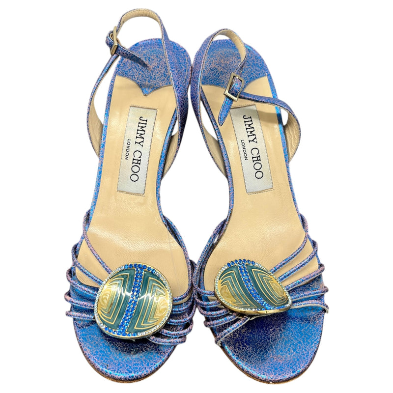 Women's Metallic Slingbacks Heels Blue Size UK 3.5 / EU 36.5