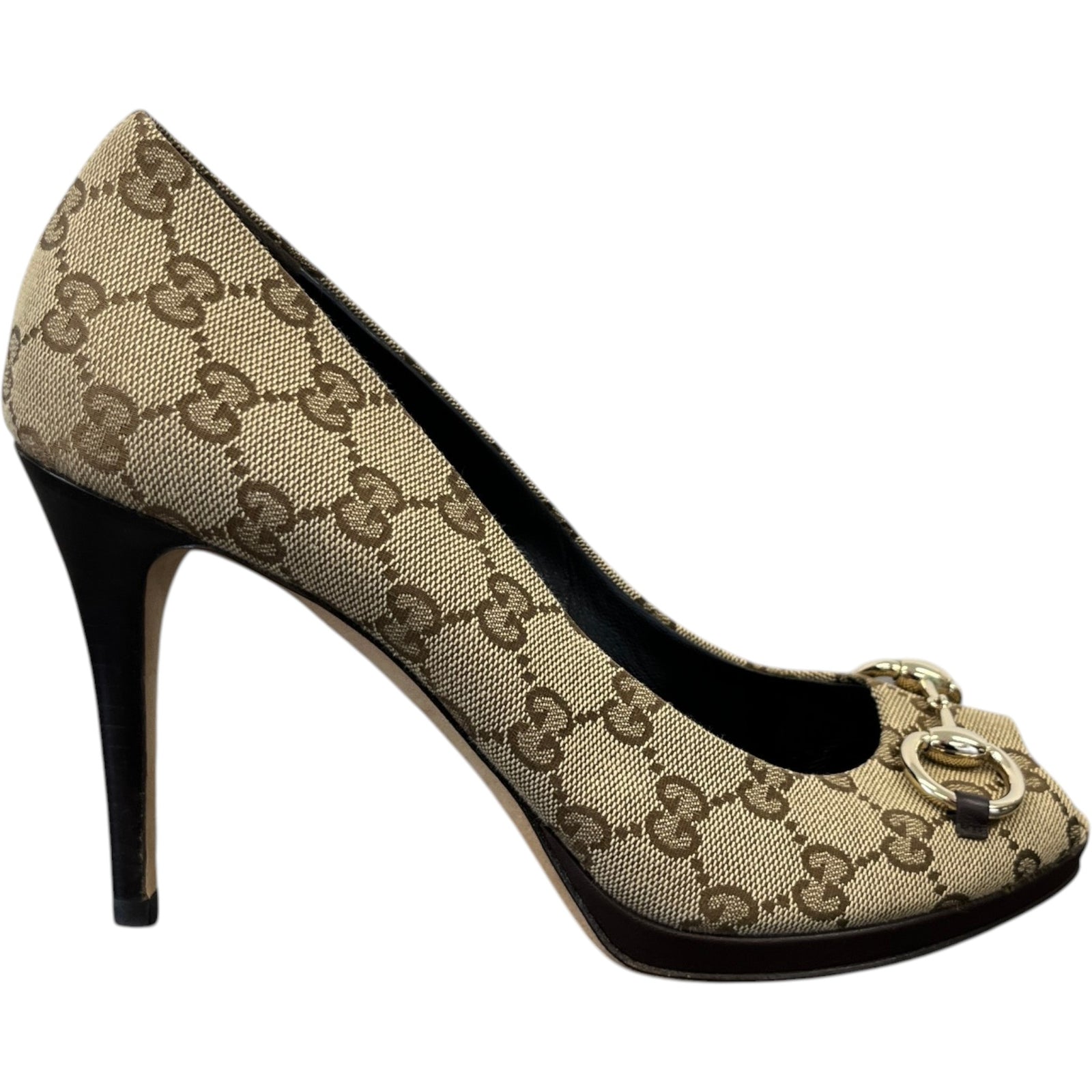 Women's Gg Supreme Horsebit Heels Beige Size EU 40 / UK 7 - Photo 1