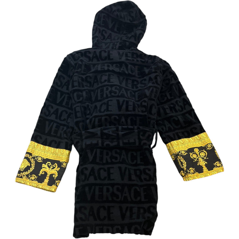Men's I ♡ Baroque Short Bath Robe Black Size M