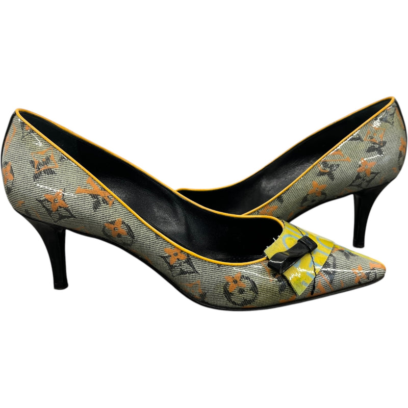 Women's Monogram Textile Pump Heels Multi-Coloured Size EU 39 / UK 6