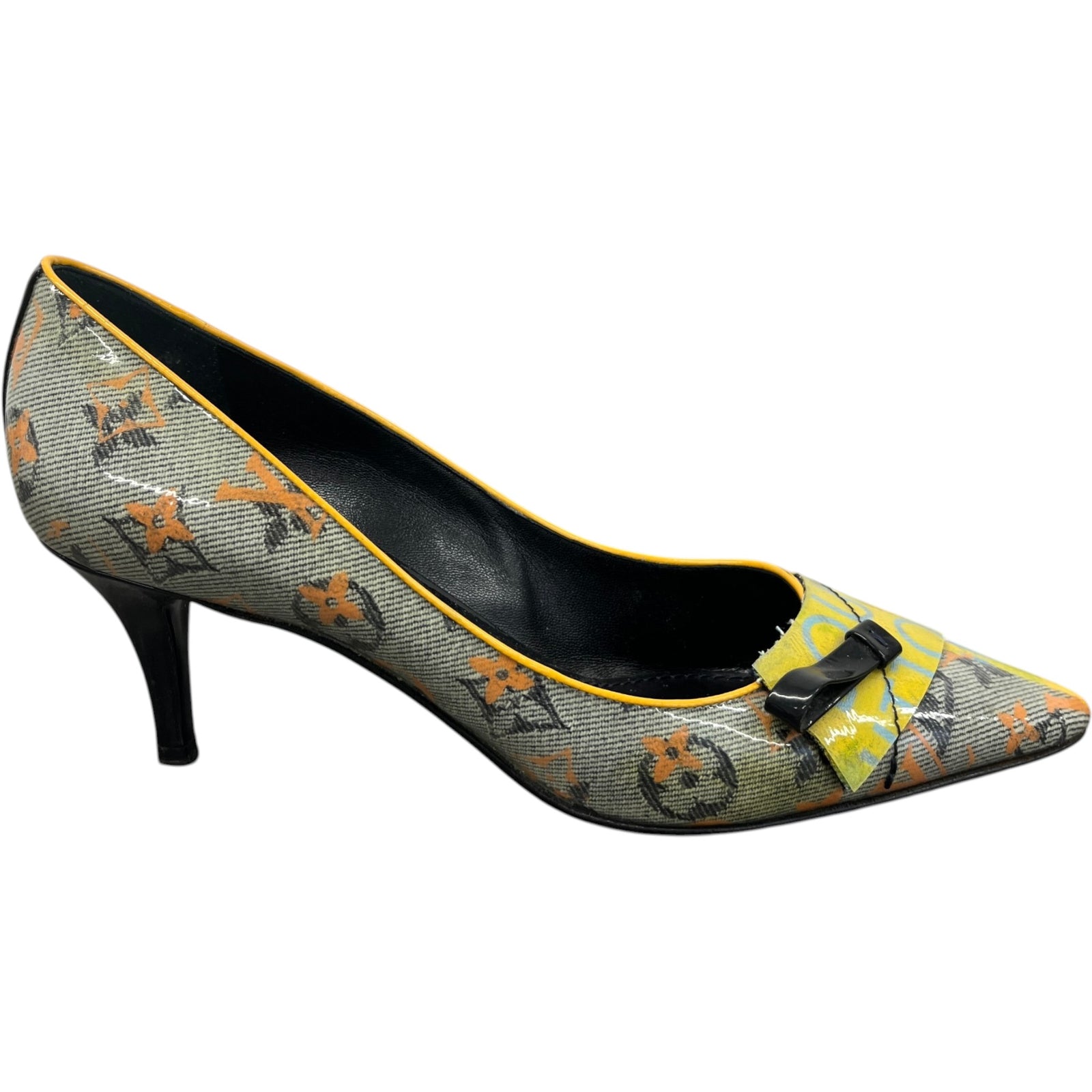 Women's Monogram Textile Pump Heels Multi-Coloured Size EU 39 / UK 6 - Photo 1