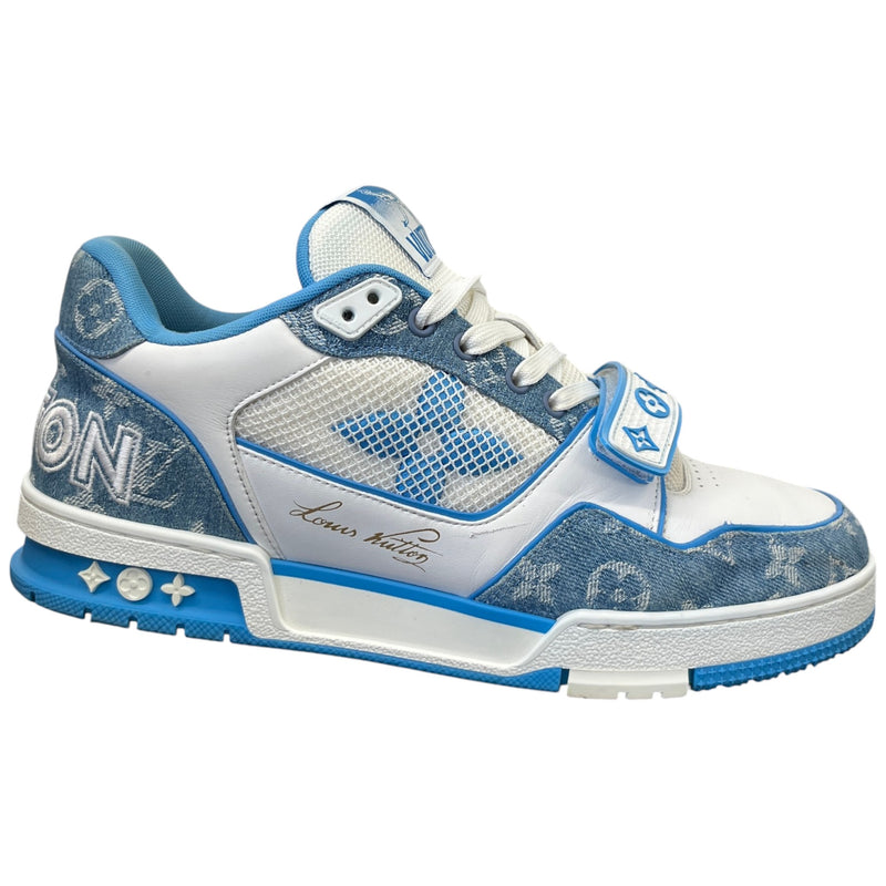 Men's Denim Monogram Lv Low Trainers Blue Size EU 42 / UK 8