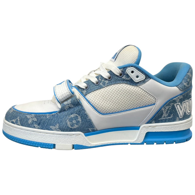 Men's Denim Monogram Lv Low Trainers Blue Size EU 42 / UK 8