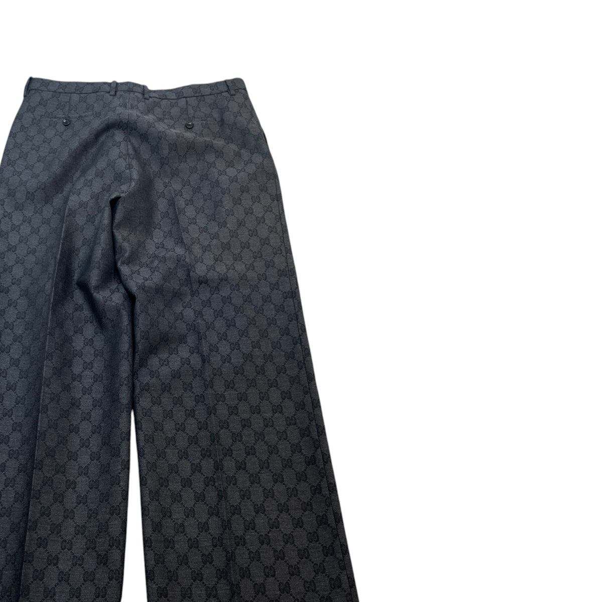 Men's GG Supreme Wide Leg Trousers Grey Size XL / W36 - Photo 4