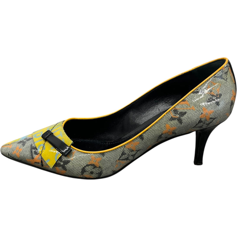 Women's Monogram Textile Pump Heels Multi-Coloured Size EU 39 / UK 6