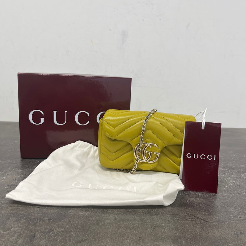 Women's Shoulder GG Marmont Mini Crossbody Bag Yellow