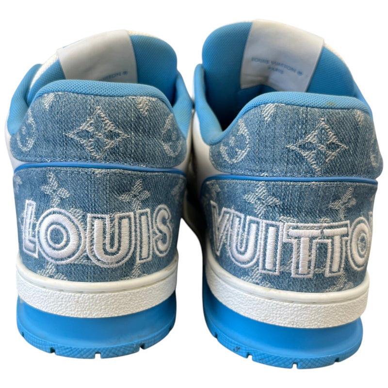 Men's Denim Monogram Lv Low Trainers Blue Size EU 42 / UK 8