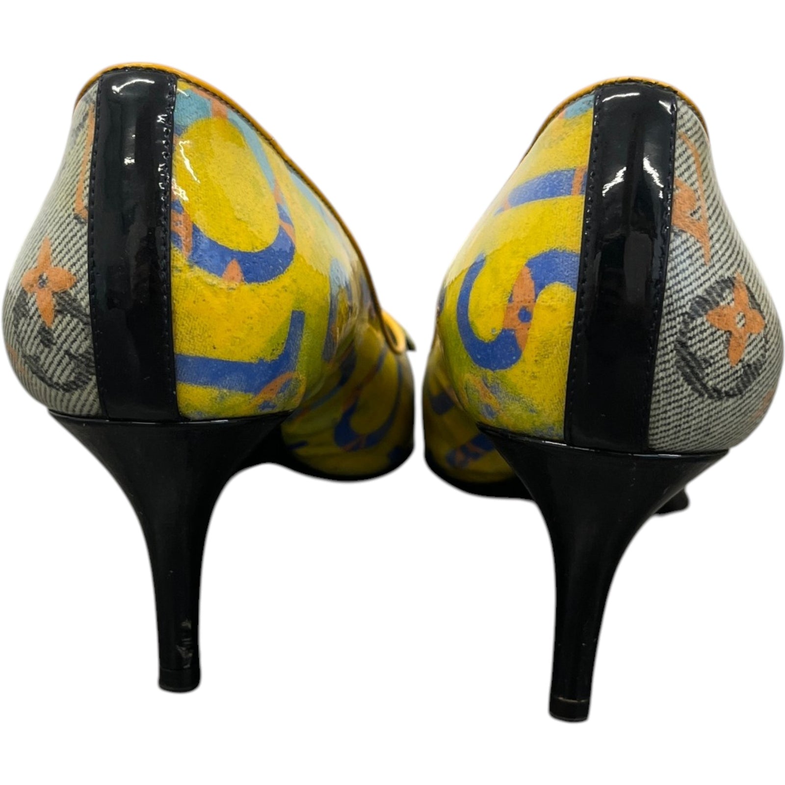 Women's Monogram Textile Pump Heels Multi-Coloured Size EU 39 / UK 6 - Photo 6