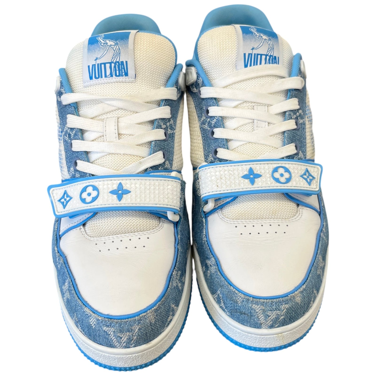 Men's Denim Monogram Lv Low Trainers Blue Size EU 42 / UK 8 - Photo 6