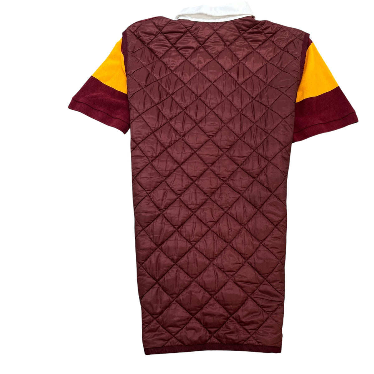 Men's Stripped Quilted Back Polo Shirt Burgundy Size M - Photo 2