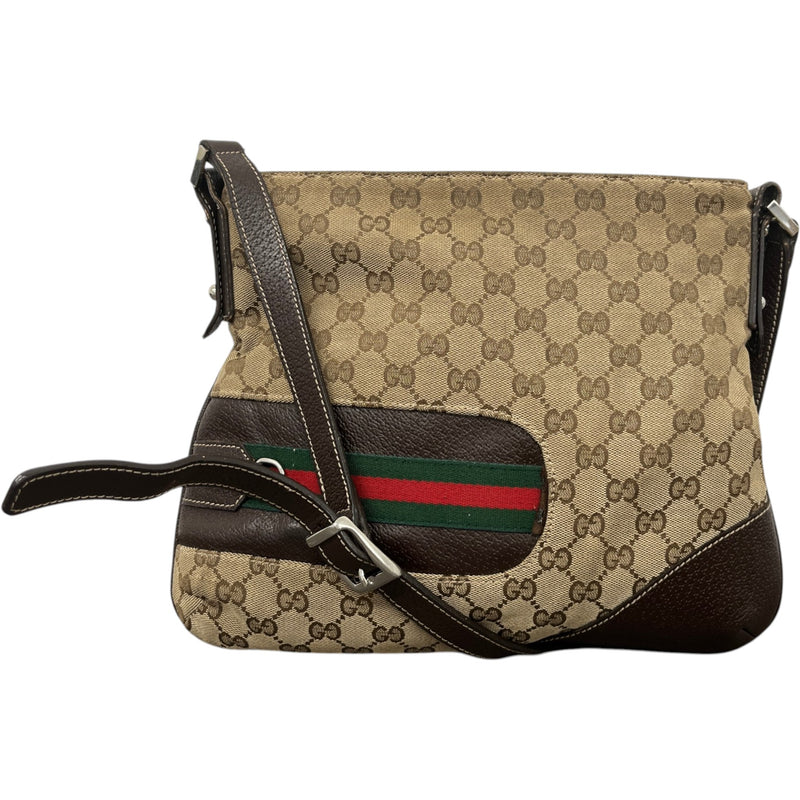 Women's Gg Supreme Web Stripe Messenger Bag Beige