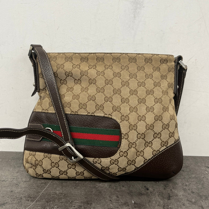 Women's Gg Supreme Web Stripe Messenger Bag Beige