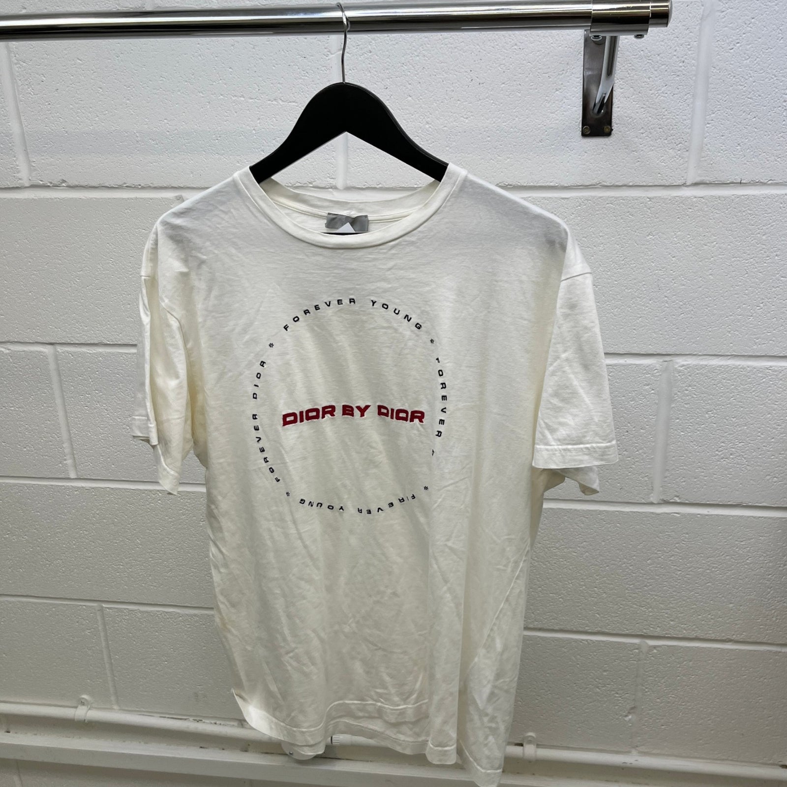 Men's Embroidered Logo T-Shirt White Size M - Photo 9