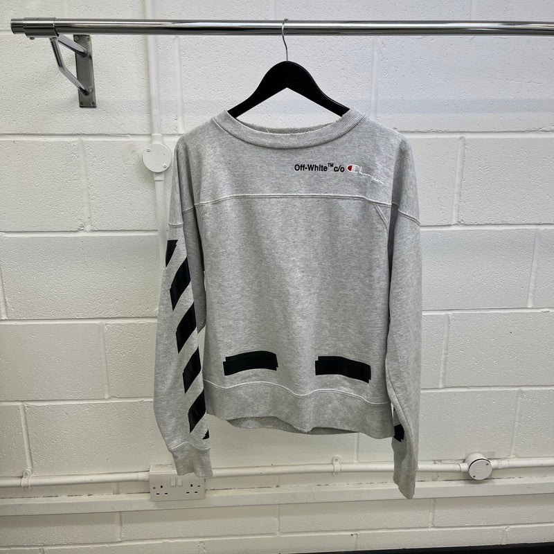 Men's X Champion Distressed Arrow Logo Sweatshirt Grey Size M
