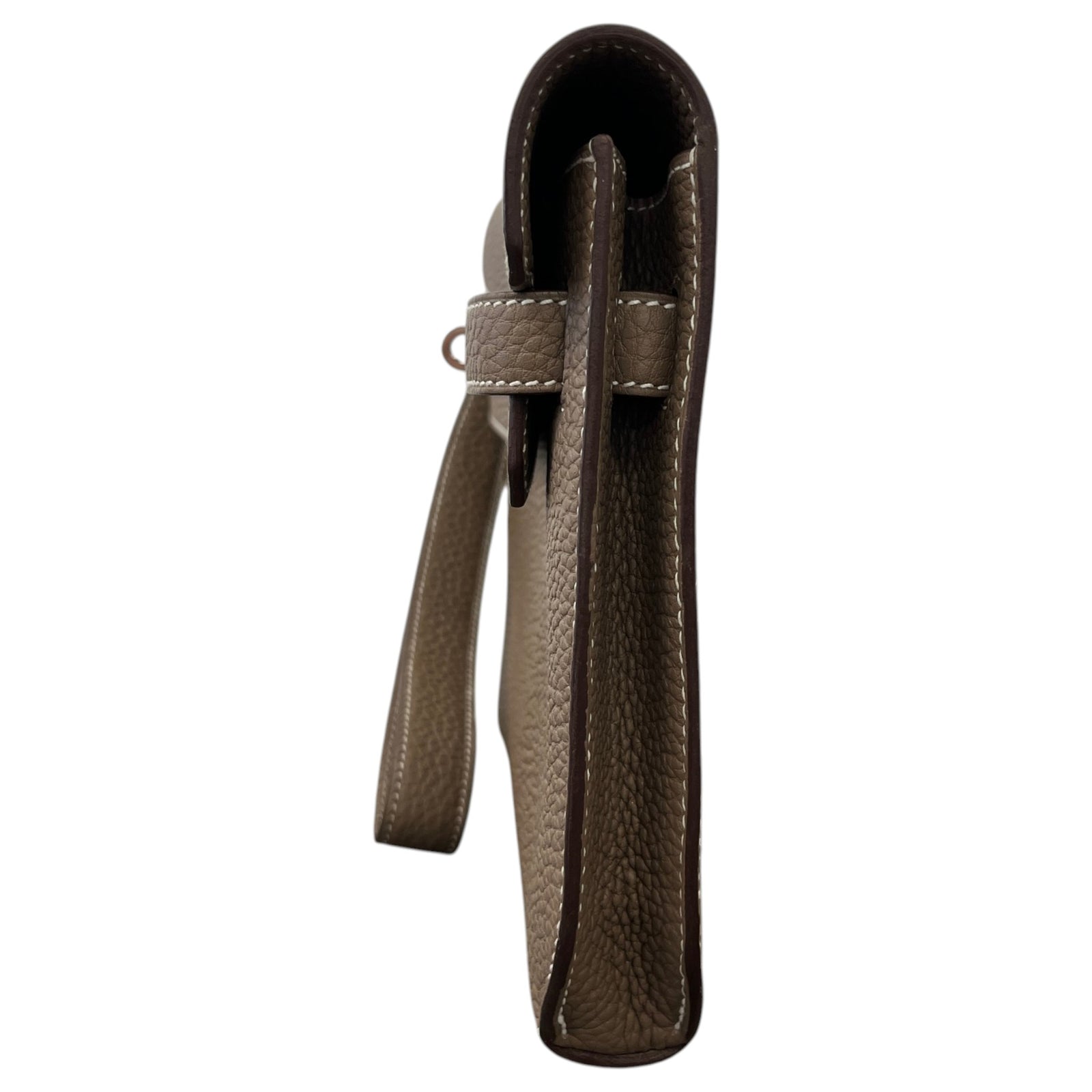 Men's Togo Calfskin Kelly Dépêches 25 Étoupe Pouch Beige - Photo 6