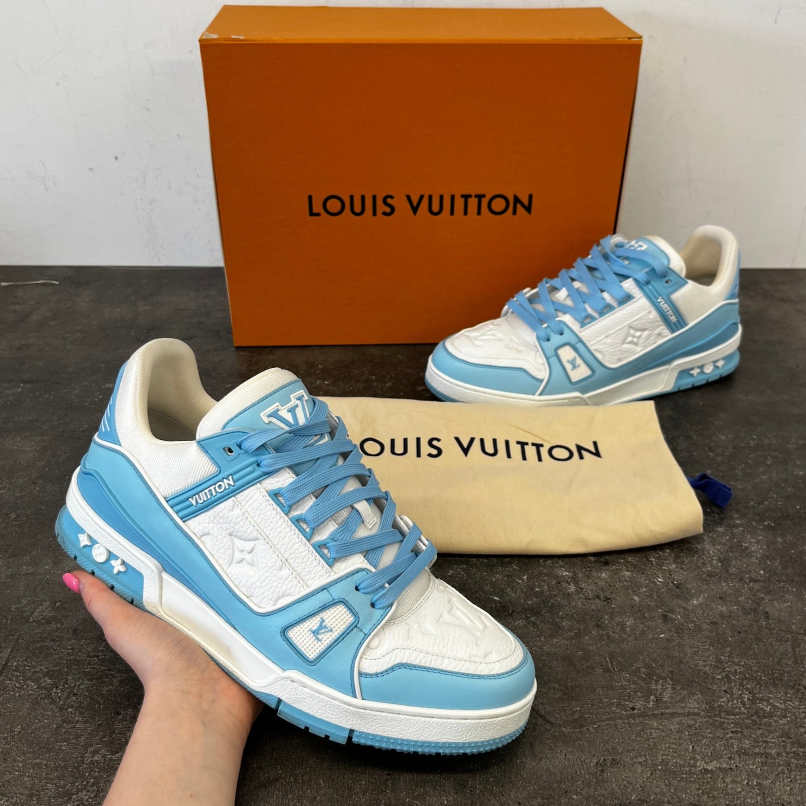 Men's Lv Low Trainers White Size EU 42.5 / UK 8.5 - Photo 12