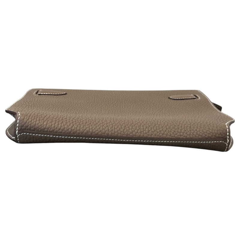 Men's Togo Calfskin Kelly Dépêches 25 Étoupe Pouch Beige