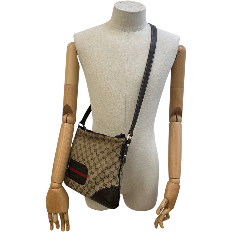 Women's Gg Supreme Web Stripe Messenger Bag Beige