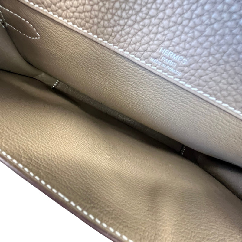 Men's Togo Calfskin Kelly Dépêches 25 Étoupe Pouch Beige