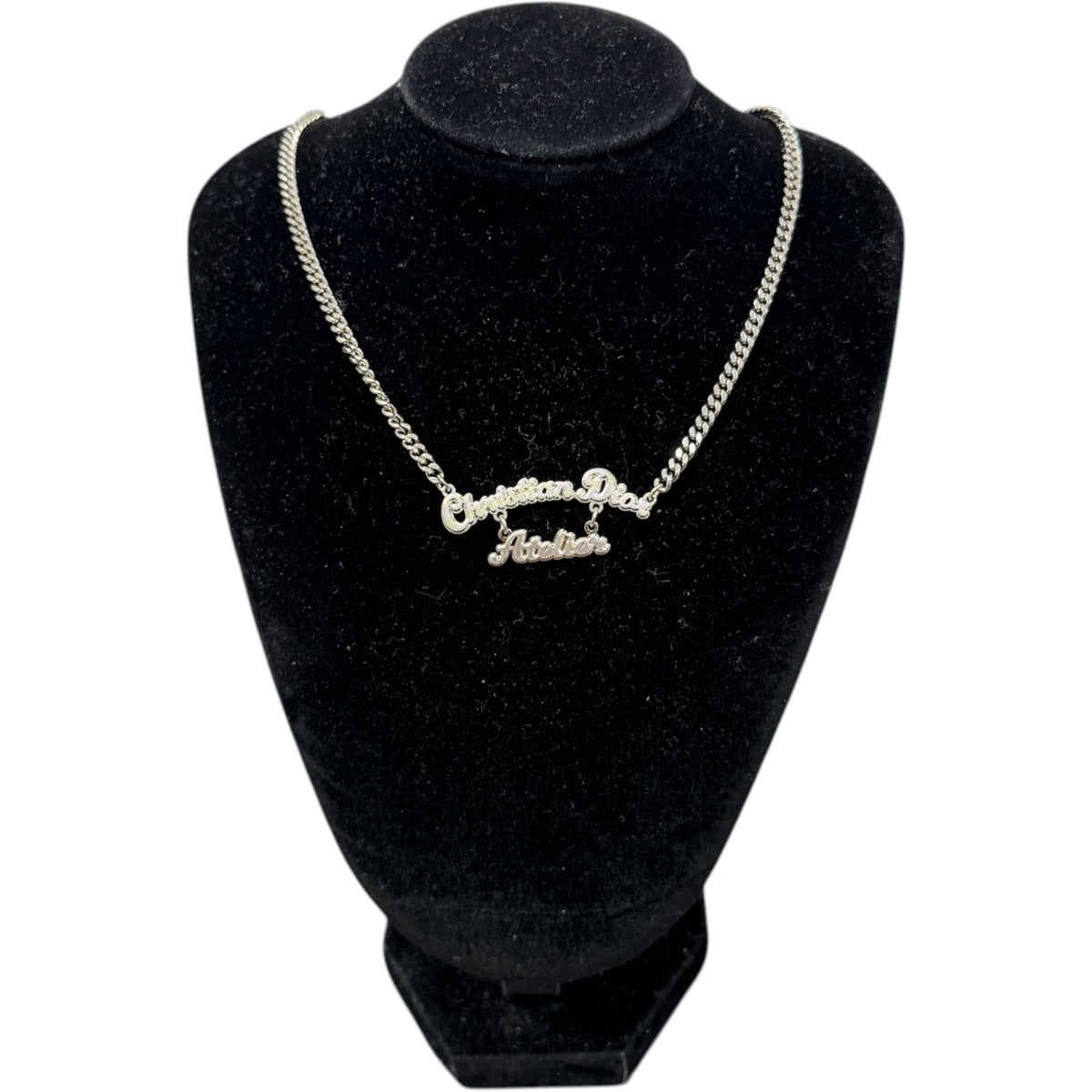 Men's Atelier Logo Necklace Silver - Photo 1