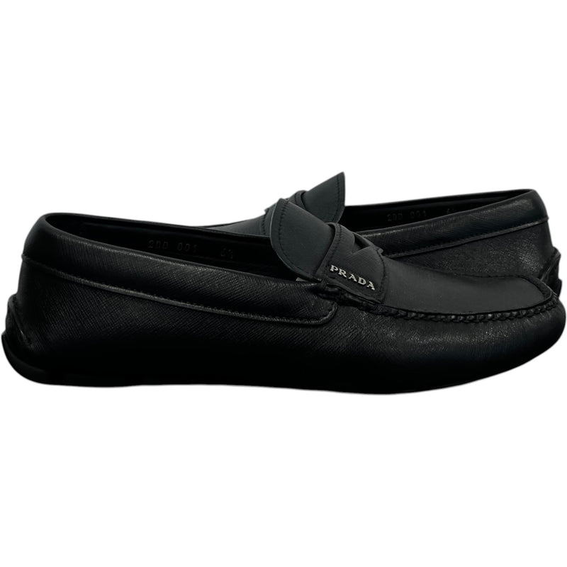 Men's Saffiano Driver Loafers Black Size EU 40.5 / UK 6.5