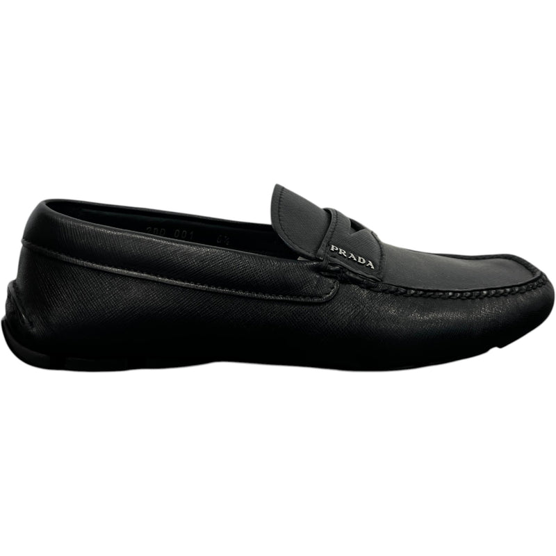 Men's Saffiano Driver Loafers Black Size EU 40.5 / UK 6.5