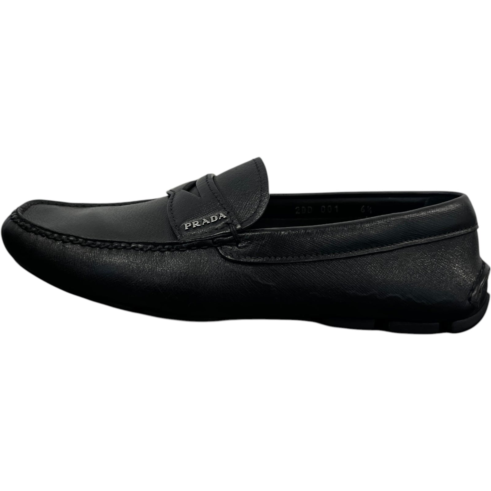 Men's Saffiano Driver Loafers Black Size EU 40.5 / UK 6.5 - Photo 5