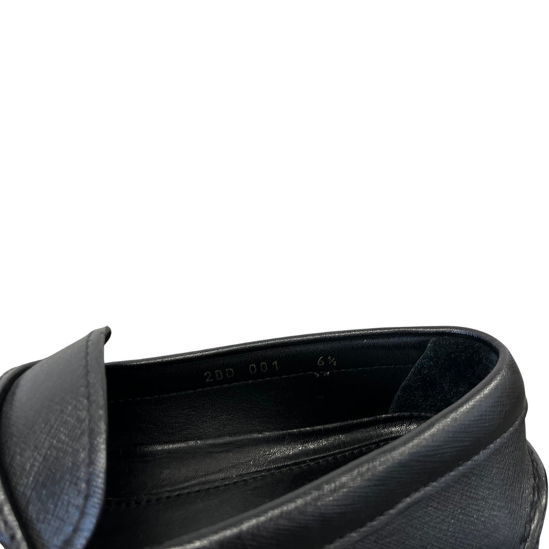 Men's Saffiano Driver Loafers Black Size EU 40.5 / UK 6.5
