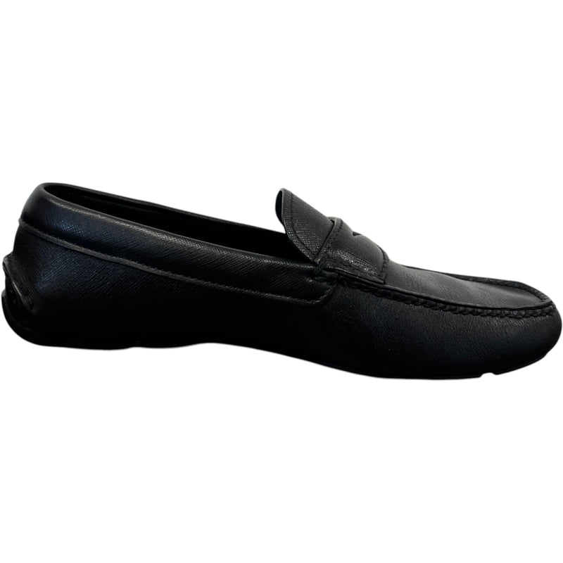 Men's Saffiano Driver Loafers Black Size EU 40.5 / UK 6.5