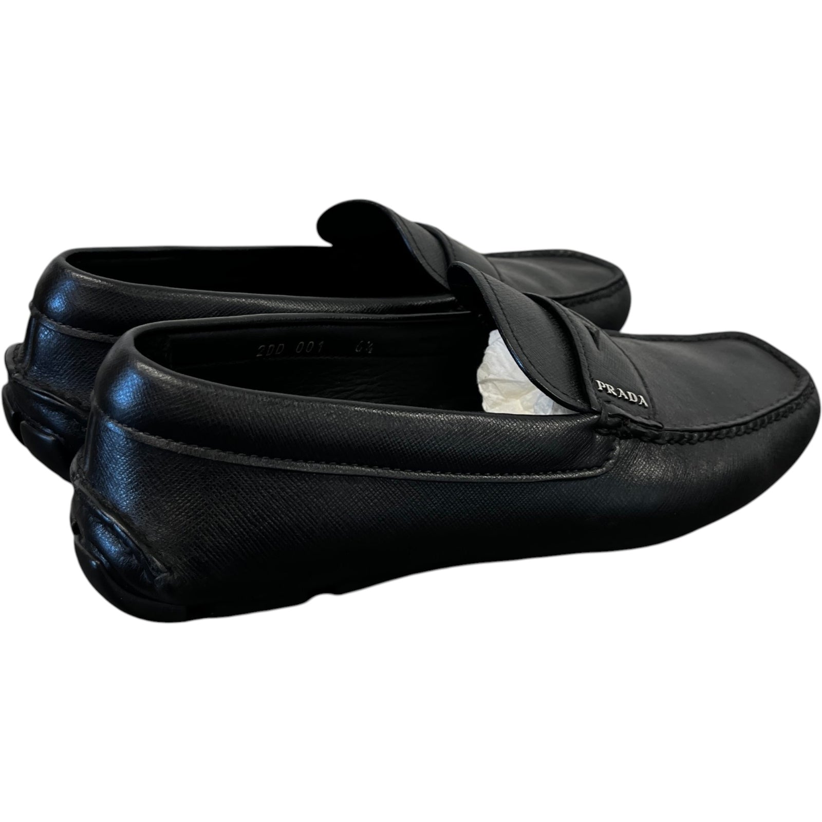 Men's Saffiano Driver Loafers Black Size EU 40.5 / UK 6.5 - Photo 8