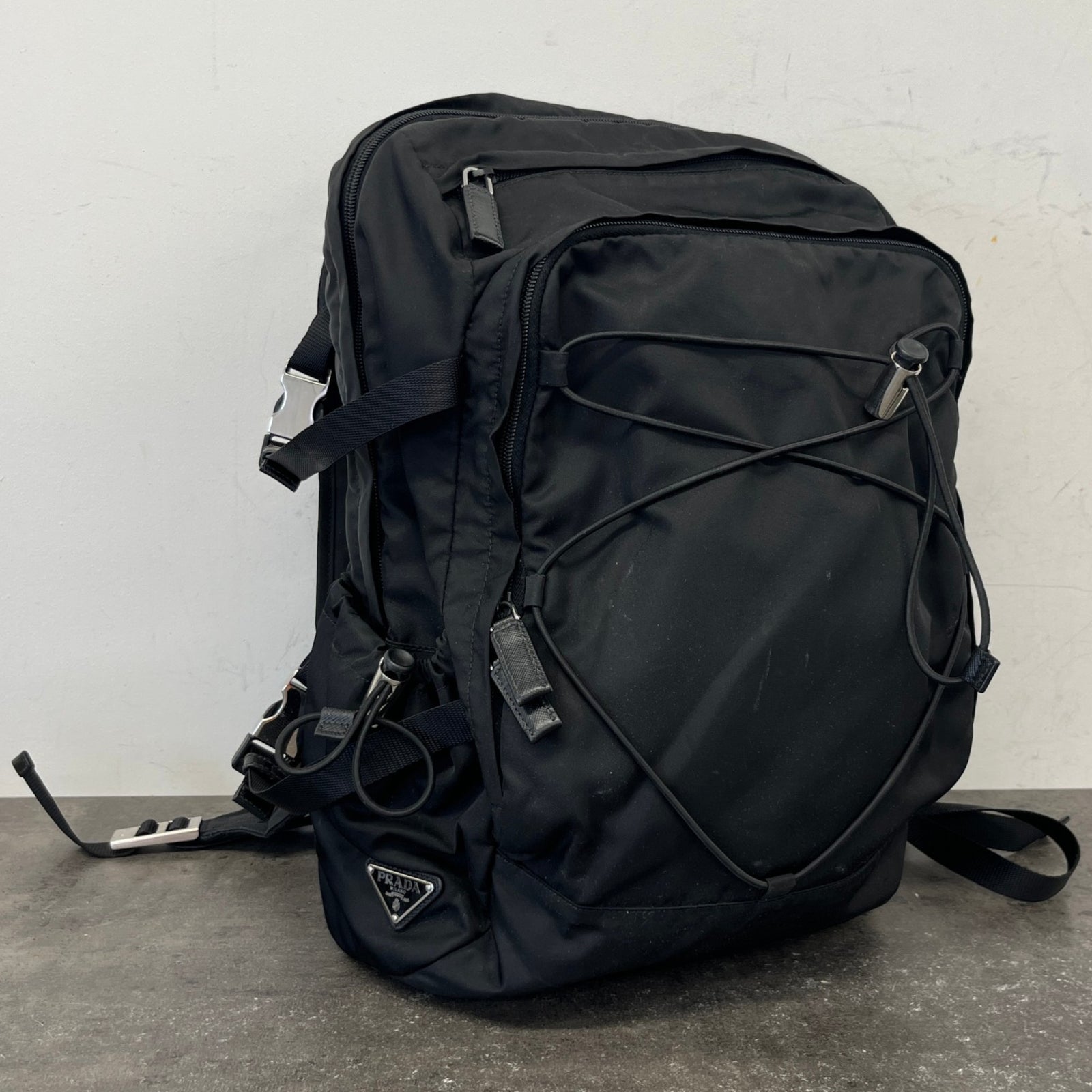 Men's Tessuto nylon compression Backpack Black - Photo 15