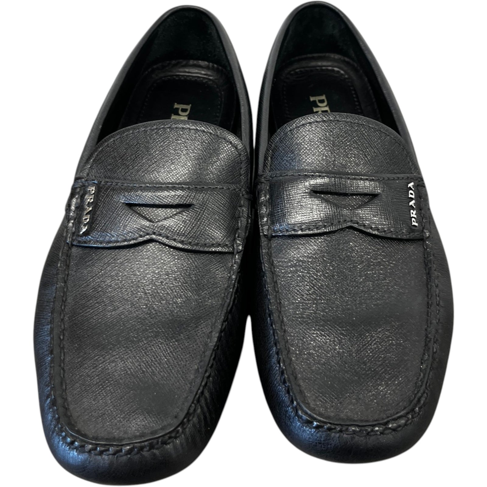 Men's Saffiano Driver Loafers Black Size EU 40.5 / UK 6.5 - Photo 6
