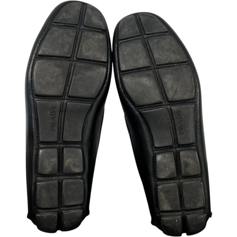 Men's Saffiano Driver Loafers Black Size EU 40.5 / UK 6.5