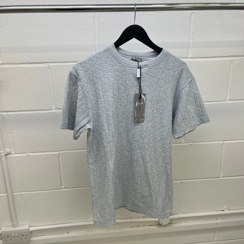 Men's Oblique Towelling T-Shirt Blue Size XXS