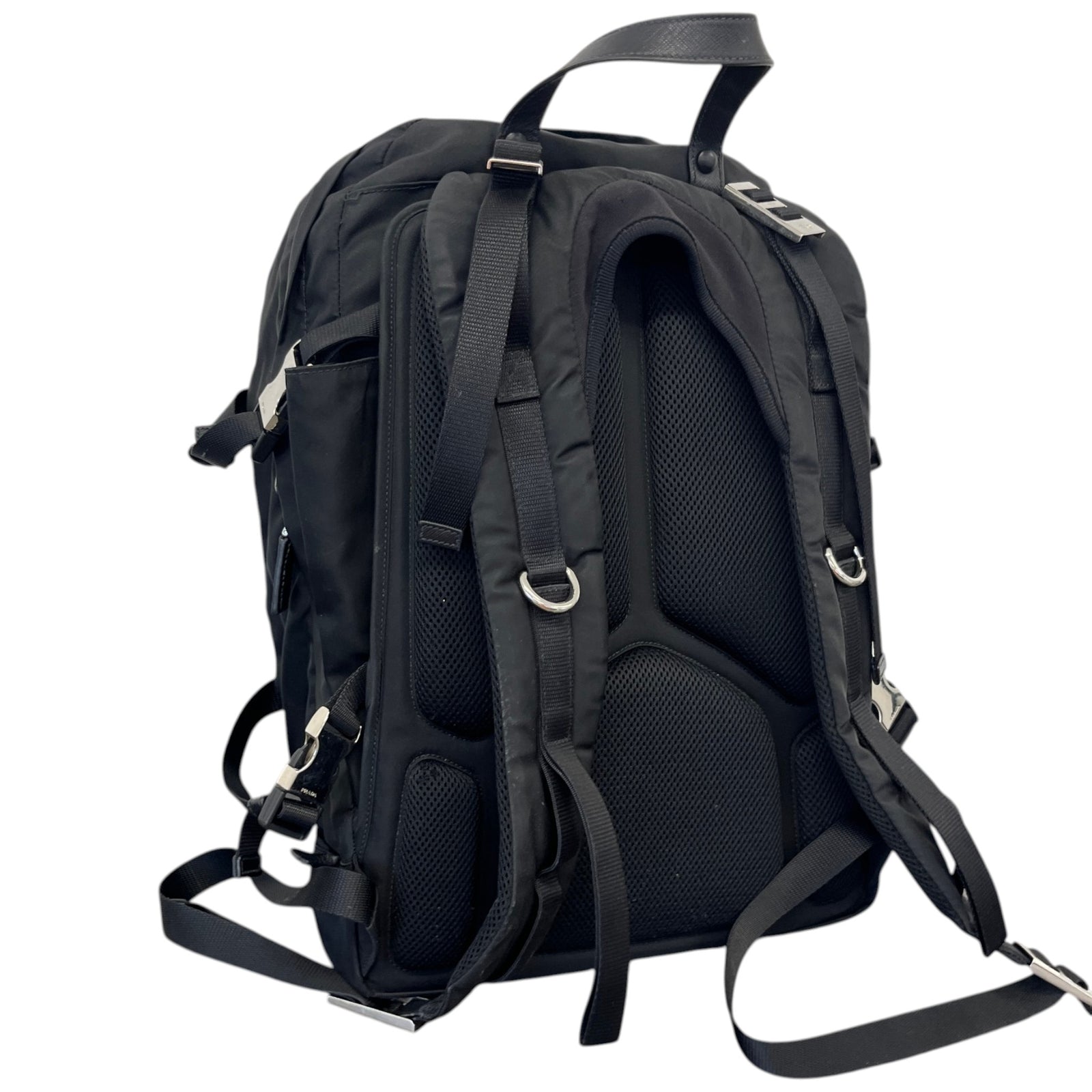Men's Tessuto nylon compression Backpack Black - Photo 10