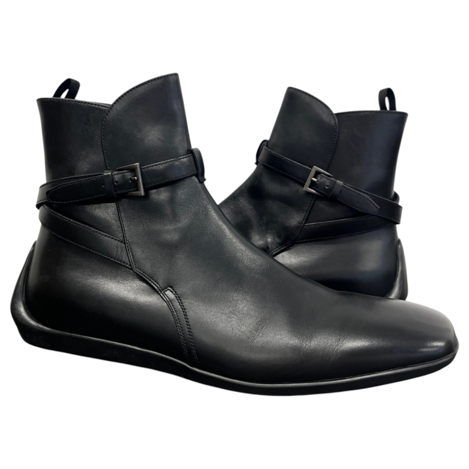 Men's Buckle Ankle Boots Black Size UK 9 / EU 43 - Photo 3