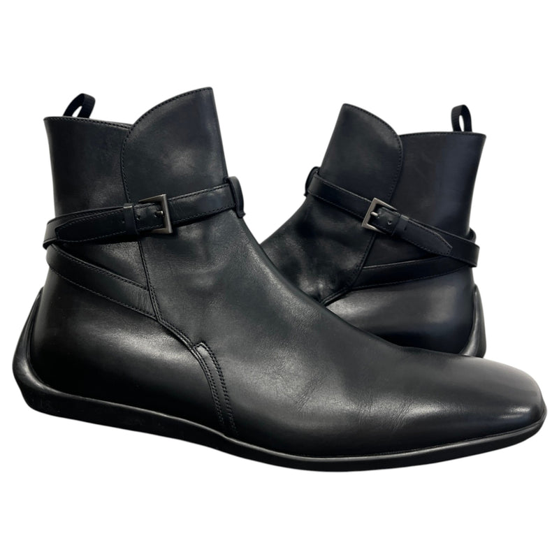 Men's Buckle Ankle Boots Black Size UK 9 / EU 43